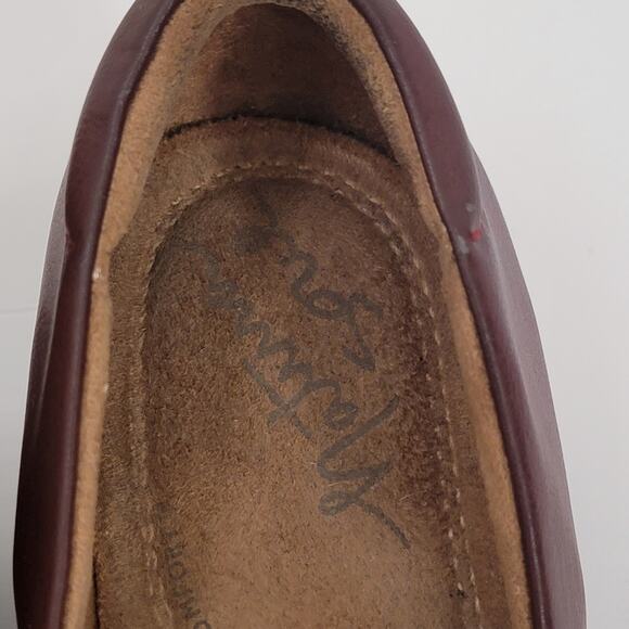 Natural Soul Mary Jane Wedge 9.5 Leather Maritzia Almond Toe Brown Faux Leather - Picture 8 of 15